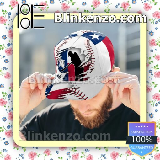 Batting Texas Flag Pattern Classic Hat Caps Gift For Men b