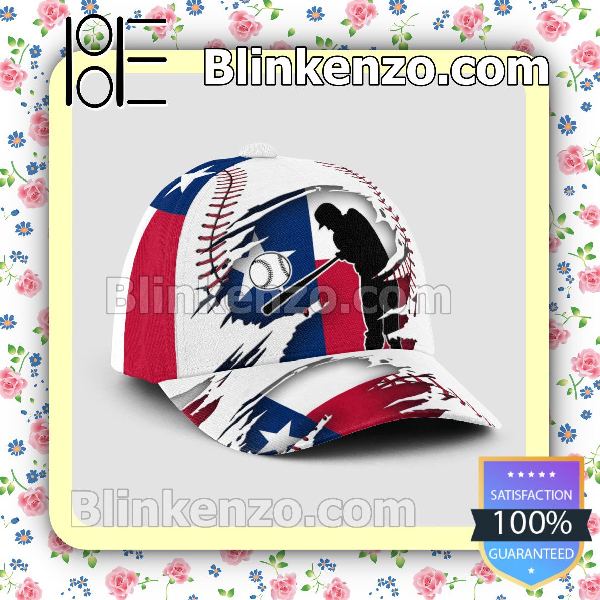 Batting Texas Flag Pattern Classic Hat Caps Gift For Men