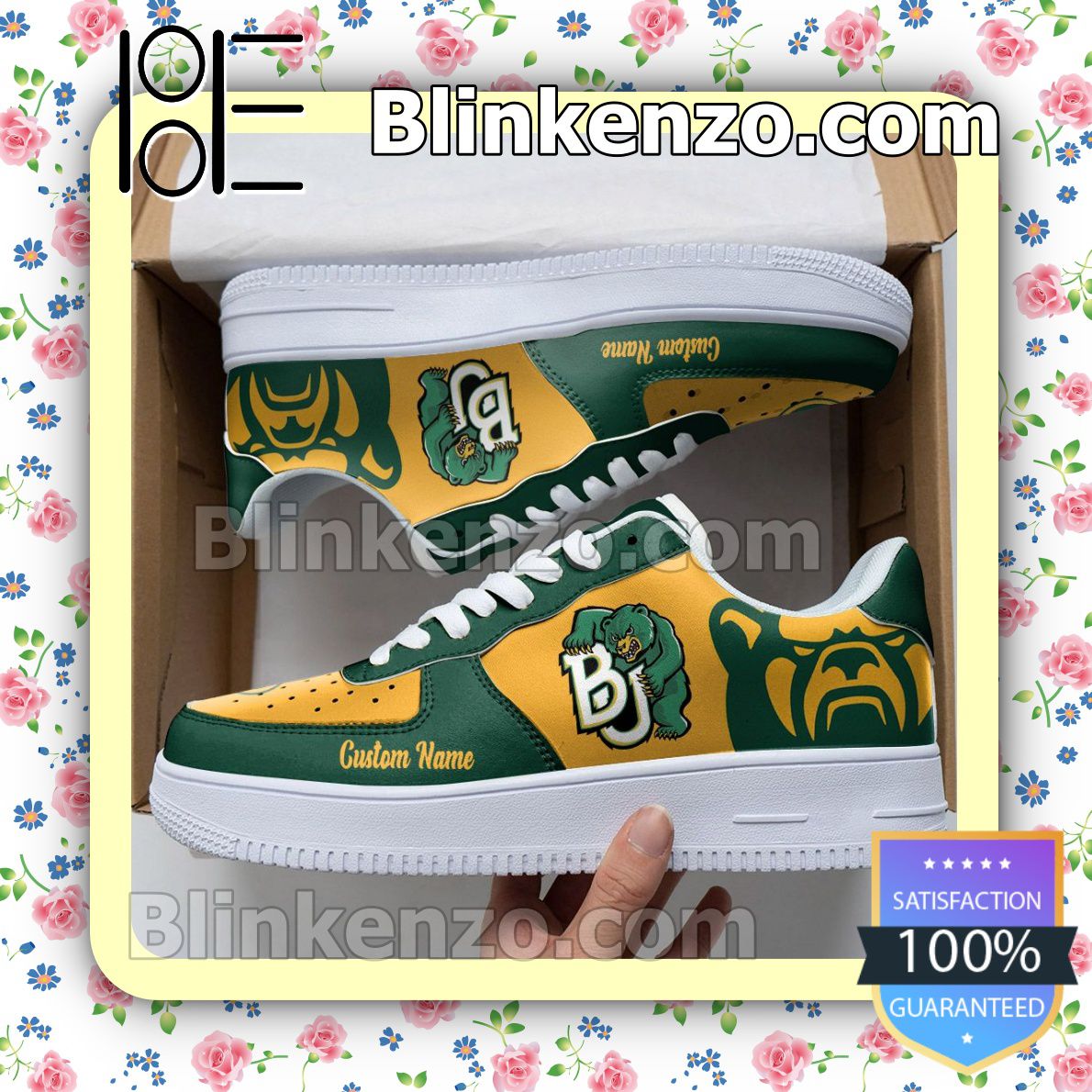 Baylor Bears Mascot Logo NCAA Nike Air Force Sneakers