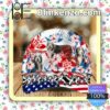 Bearded Collie American Flag Classic Caps