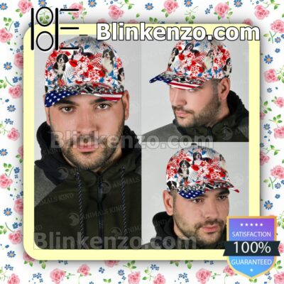 Bernese Mountain American Flag Classic Caps c