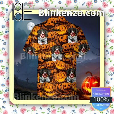 Bernese Mountain Pumpkin Halloween Collar Shirt a