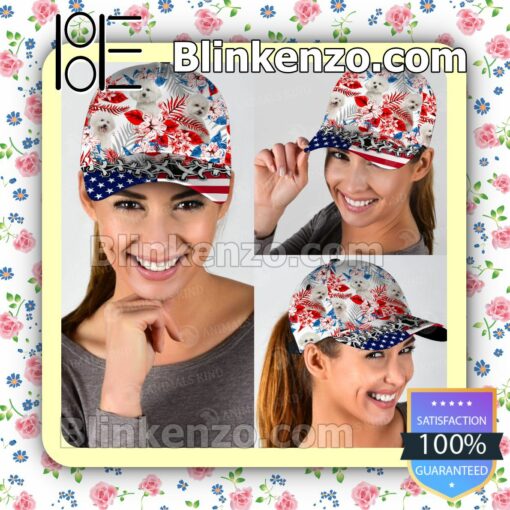Bichon Frise American Flag Classic Caps b