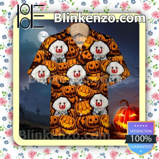 Bichon Frise Pumpkin Halloween Collar Shirt