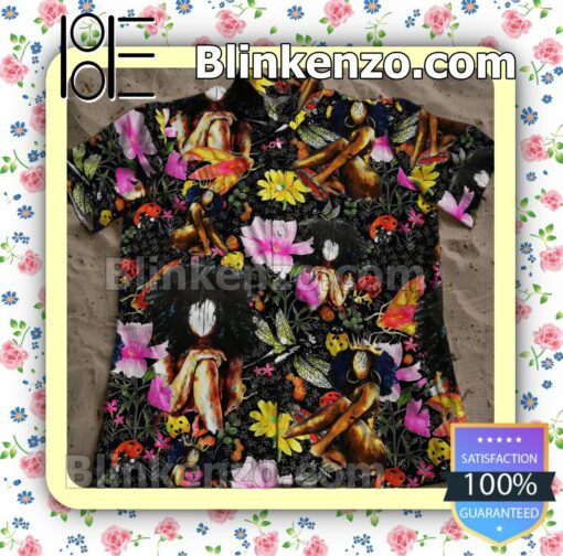 Black Queen Afro Girl Summer Beach Shirt c