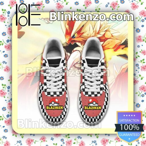 Blaziken Checkerboard Pokemon Nike Air Force Sneakers a