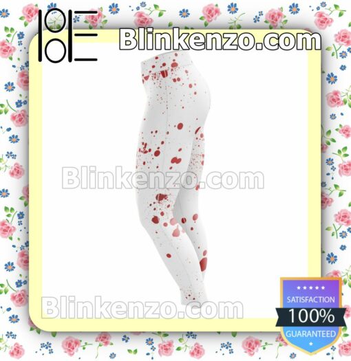 Blood Stain Claw Scratch White Workout Leggings c