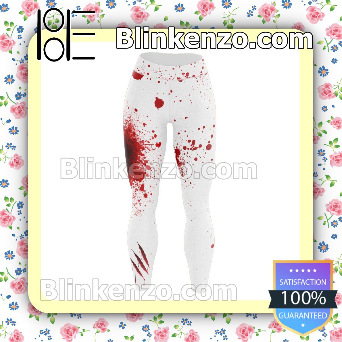 US Shop Blood Stain Claw Scratch White Workout Leggings