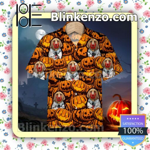 Bloodhound Pumpkin Halloween Collar Shirt