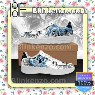 Blue Eyes White Dragon Yugioh Anime Nike Air Force Sneakers