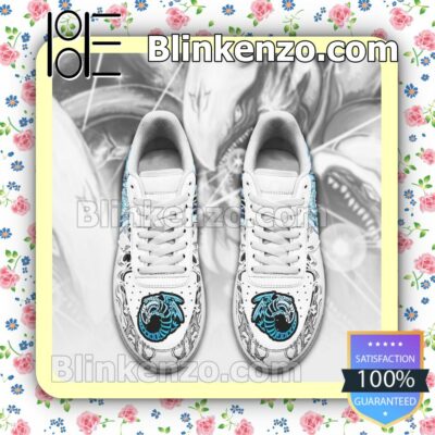 Blue Eyes White Dragon Yugioh Anime Nike Air Force Sneakers a