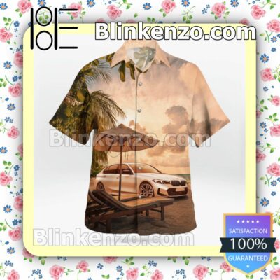 Bmw 3 Series 2022 On Sunset Beach Casual Button Down Shirts b
