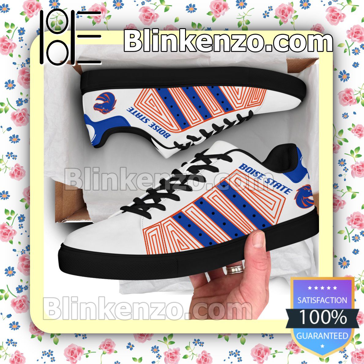 Boise State Broncos Logo Print Low Top Shoes