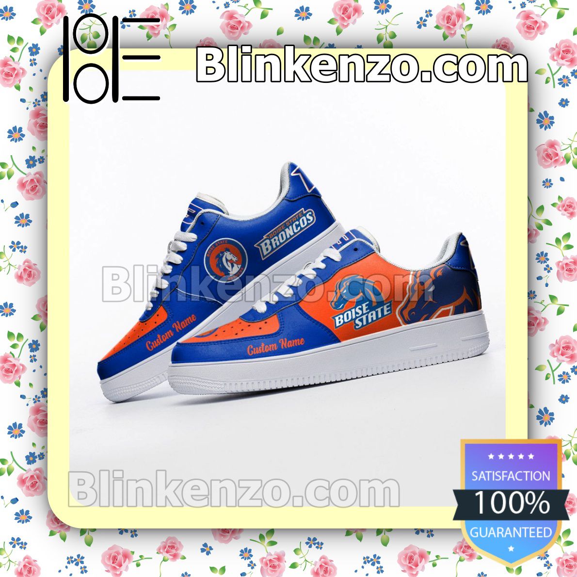 Unisex Boise State Broncos Mascot Logo NCAA Nike Air Force Sneakers