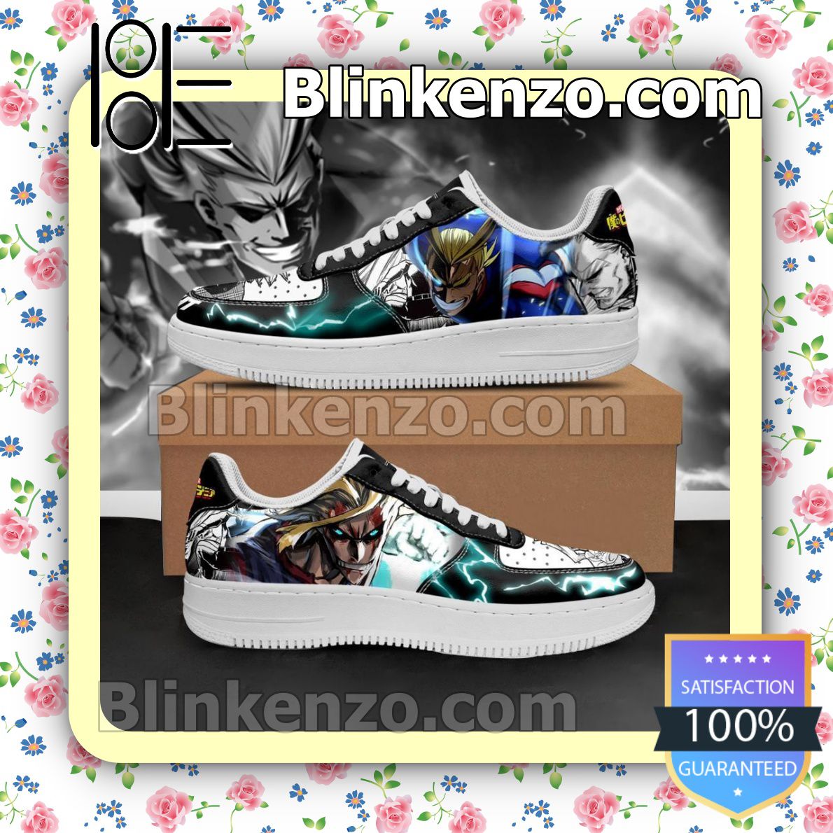 Aburrir carpintero De otra manera Boku No Hero Academia All Might Nike Air Force Sneakers - Blinkenzo