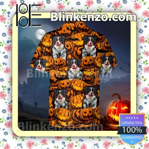 Border Collie Pumpkin Halloween Collar Shirt a