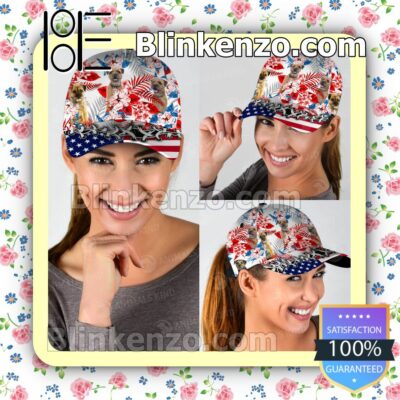 Border Terrier American Flag Classic Caps b