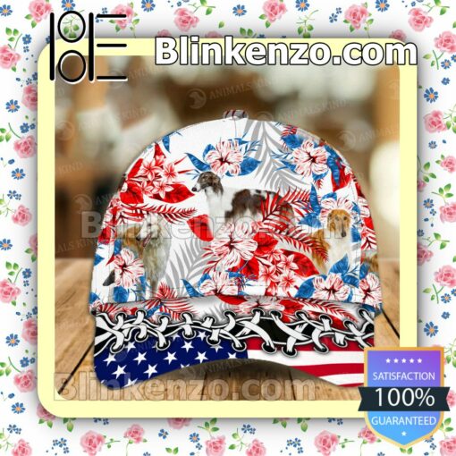 Borzoi American Flag Classic Caps