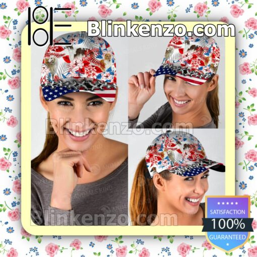 Borzoi American Flag Classic Caps b