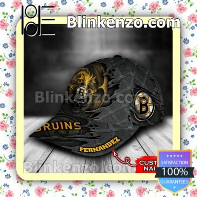 Boston Bruins Dragon Crack 3D NHL Classic Hat Caps Gift For Men b