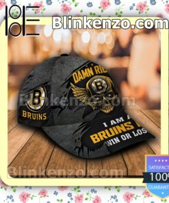 Boston Bruins Skull Damn Right I Am A Fan Win Or Lose NHL Classic Hat Caps Gift For Men a