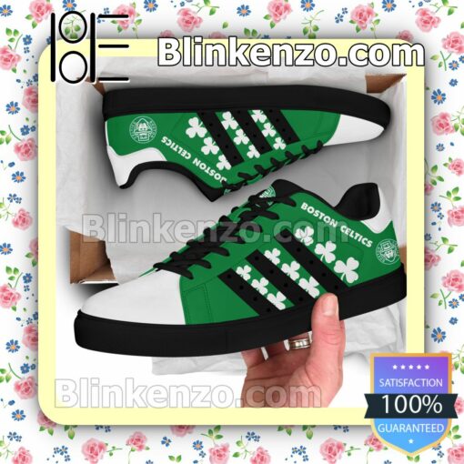 Boston Celtics Logo Print Low Top Shoes