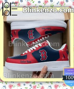 Boston Red Sox Mascot Logo MLB Baseball Nike Air Force Sneakers
