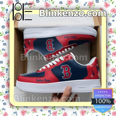 Boston Red Sox Mascot Logo MLB Baseball Nike Air Force Sneakers - Blinkenzo