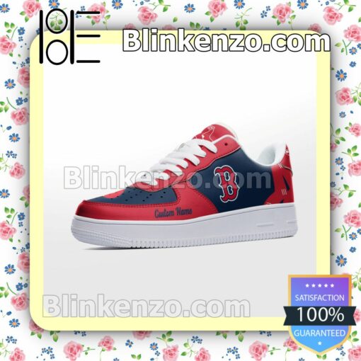 Boston Red Sox Mascot Logo MLB Baseball Nike Air Force Sneakers a