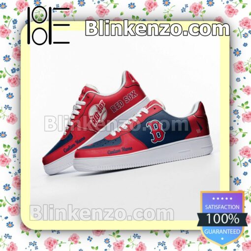 Boston Red Sox Mascot Logo MLB Baseball Nike Air Force Sneakers b