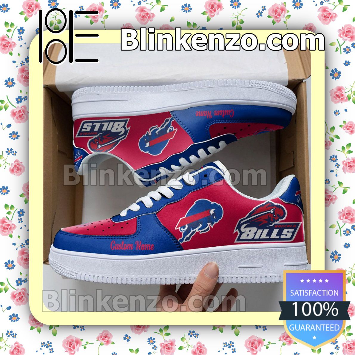 Buffalo Bills Mascot Logo NFL Football Nike Air Force Sneakers