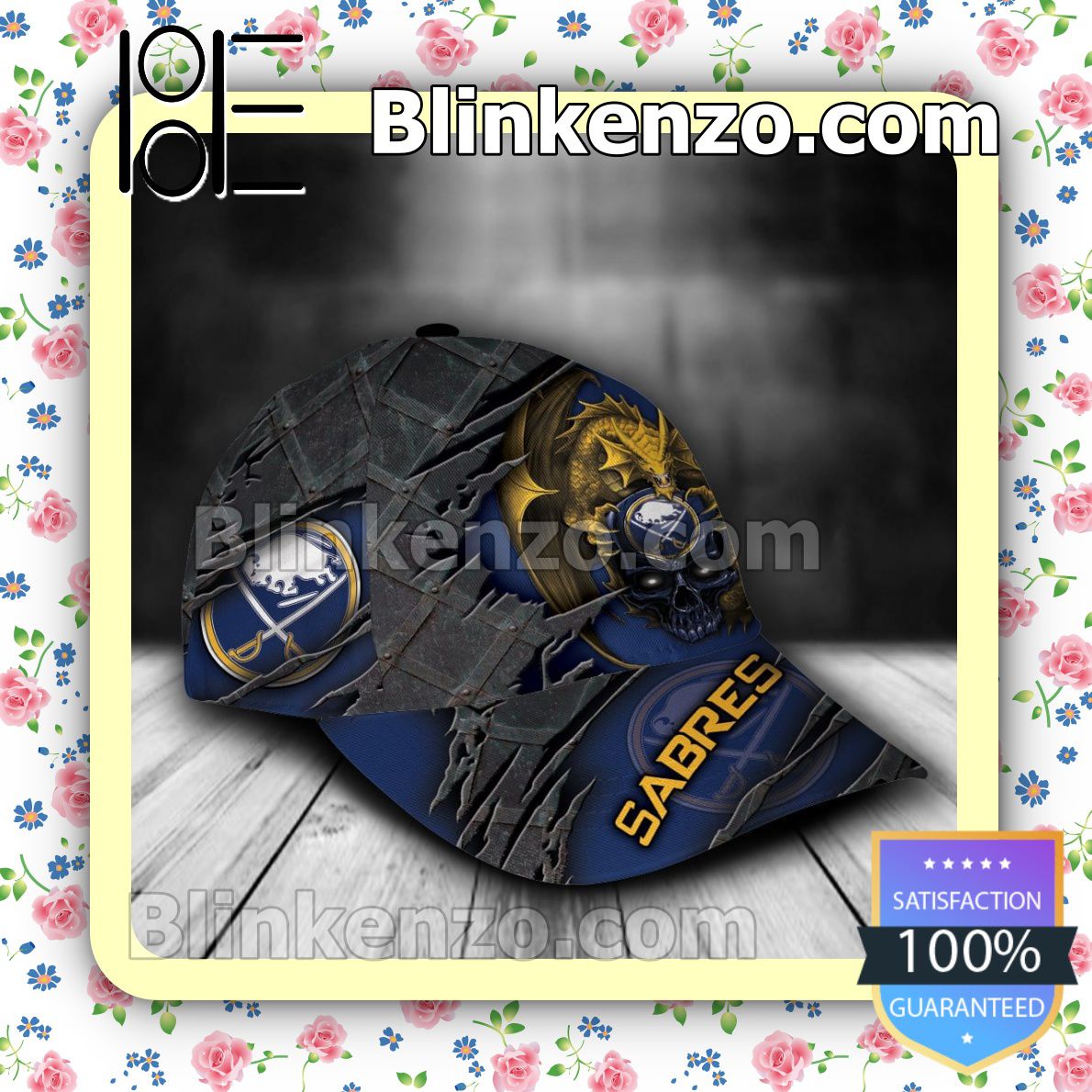 Top Rated Buffalo Sabres Dragon Crack 3D NHL Classic Hat Caps Gift For Men