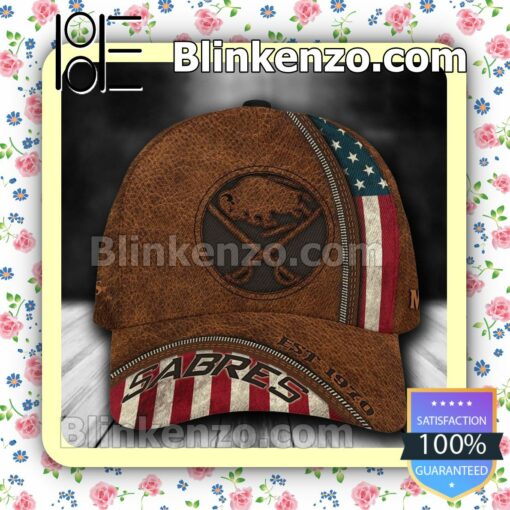 Buffalo Sabres Leather Zipper Print NHL Classic Hat Caps Gift For Men