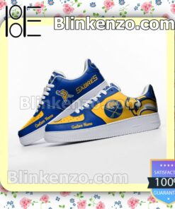 Buffalo Sabres Mascot Logo NHL Hockey Nike Air Force Sneakers b