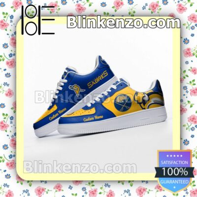 Buffalo Sabres Mascot Logo NHL Hockey Nike Air Force Sneakers b