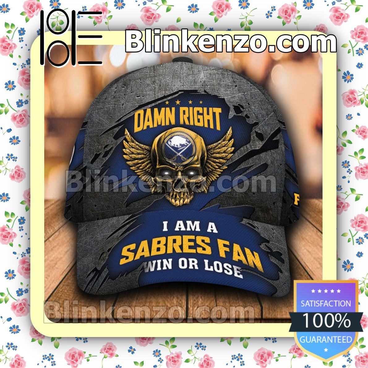 Buffalo Sabres Skull Damn Right I Am A Fan Win Or Lose NHL Classic Hat Caps Gift For Men