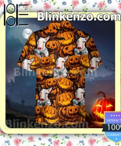 Bull Terrier Pumpkin Halloween Collar Shirt a