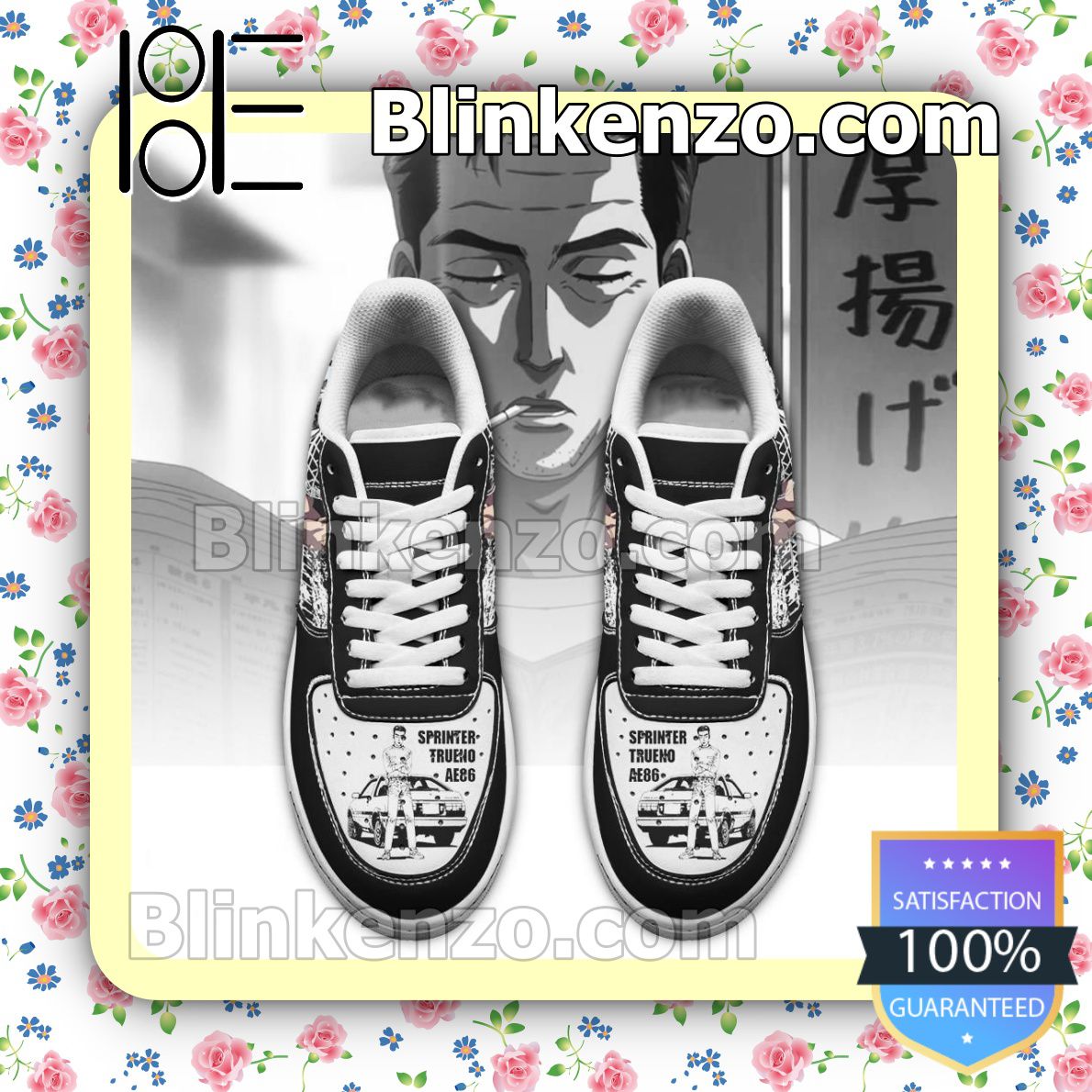 Beautiful Bunta Fujiwara Initial D Anime Nike Air Force Sneakers