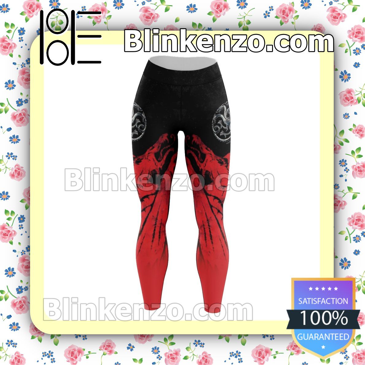 Check out Burn Them All Black And Red Workout Leggings