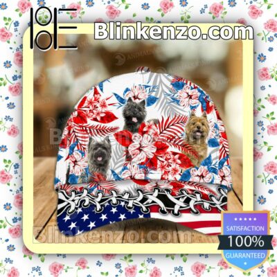 Cairn Terrier American Flag Classic Caps