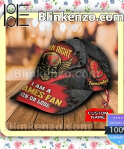 Calgary Flames Skull Damn Right I Am A Fan Win Or Lose NHL Classic Hat Caps Gift For Men b