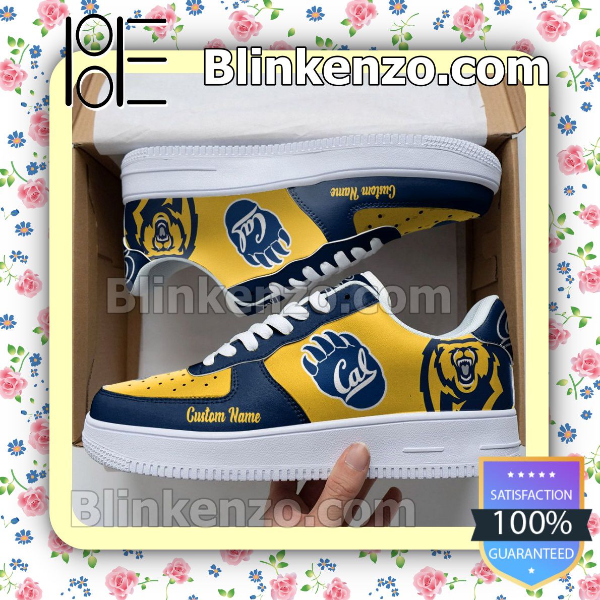 California Golden Bears Mascot Logo NCAA Nike Air Force Sneakers