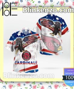 Cardin Football American  4th Of July Pattern Flag Casual Button Down Shirts