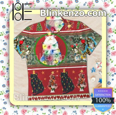 Cat Merry Christmas Xmas Party Summer Beach Shirt b