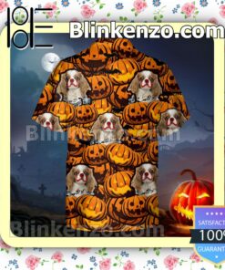 Cavalier King Charles Spaniel Pumpkin Halloween Collar Shirt a