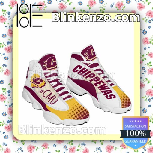 Central Michigan Chippewas Jordan Mens Air 13 Retro Print a