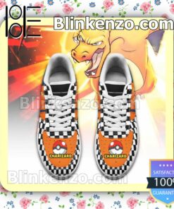 Charizard Checkerboard Pokemon Nike Air Force Sneakers a