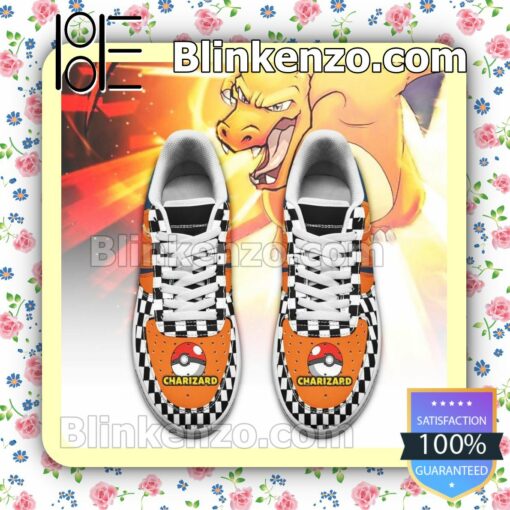 Charizard Checkerboard Pokemon Nike Air Force Sneakers a