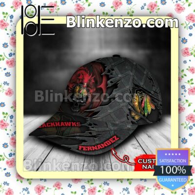 Chicago Blackhawks Dragon Crack 3D NHL Classic Hat Caps Gift For Men b
