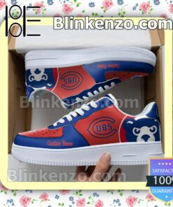 Chicago Cubs Mascot Logo MLB Baseball Nike Air Force Sneakers
